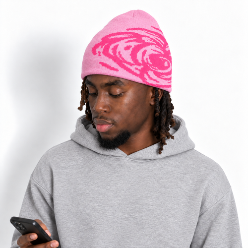 Bonnet unisexe en coton avec sa doublure en satin rose