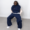 Men's navy blue jogging set with trousers and hoodie