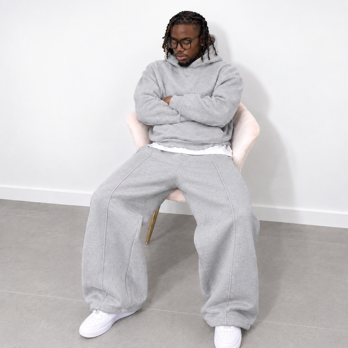 Ensemble de jogging pantalon et sweat à capuche gris pour homme
