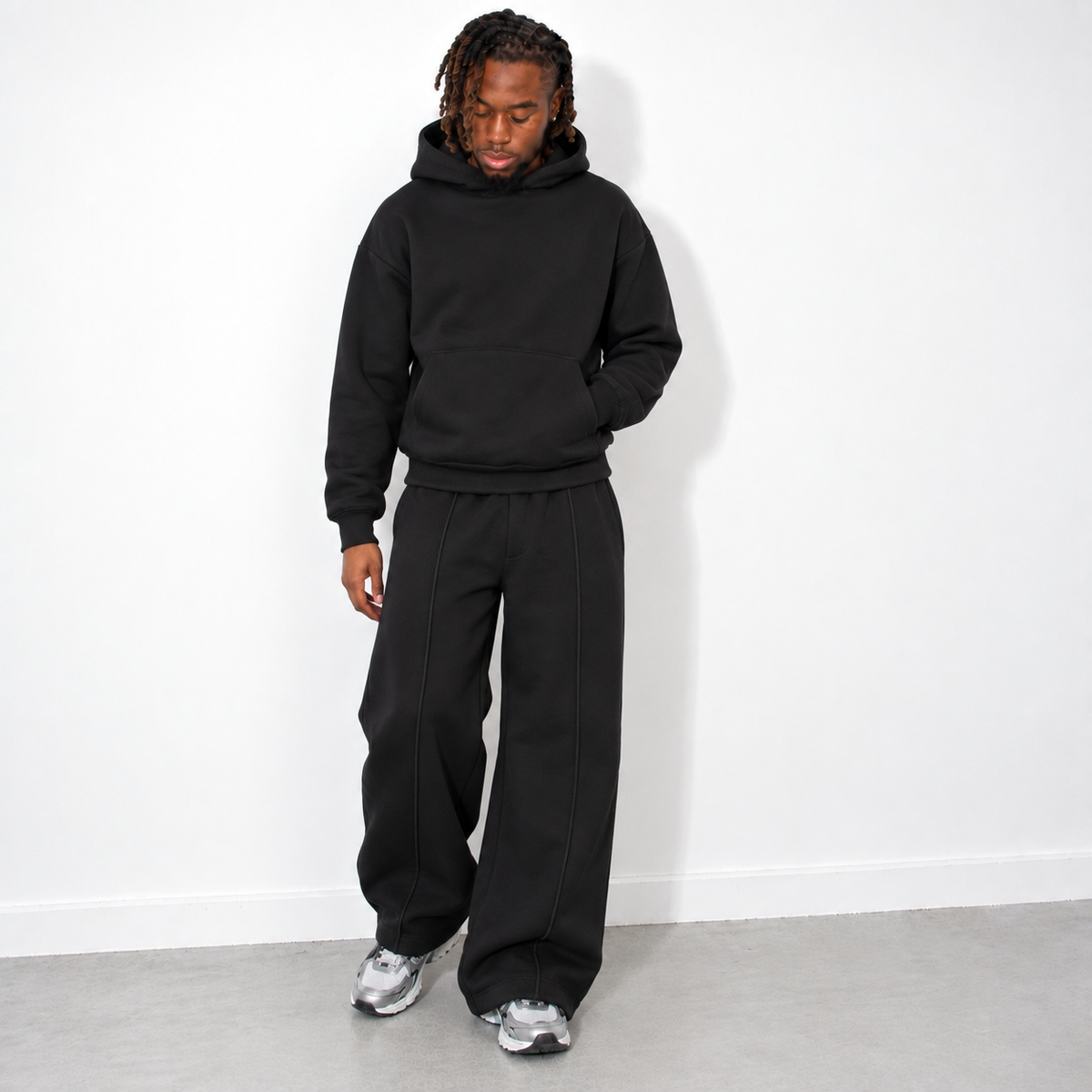 Ensemble de jogging pantalon et sweat à capuche noir pour homme
