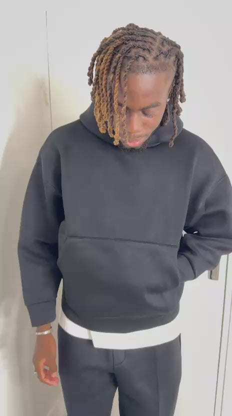Ensemble de jogging pantalon et sweat à capuche noir pour homme